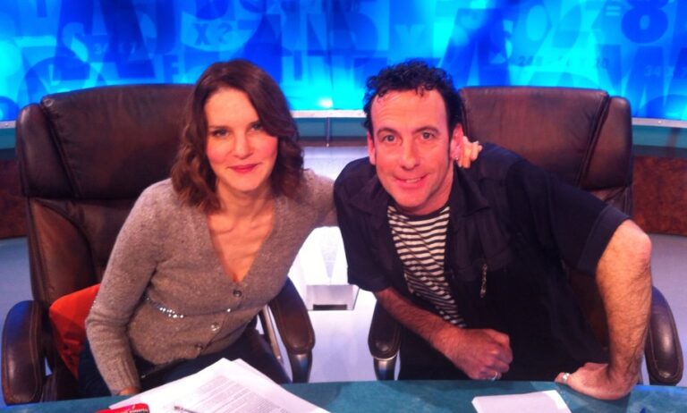 Susie Dent, left, with Paul Zenon in Countdown’s Dictionary Corner in 2012